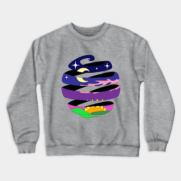 Sunset spiral Crewneck Sweatshirt by MelanieJeyakkumar